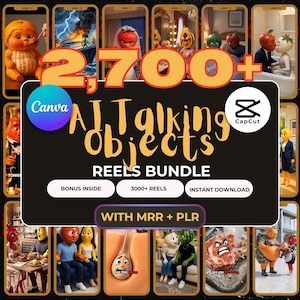 2700+ AI Talking Objects Reels Bundle, Faceless  Viral Videos with PLR MRR