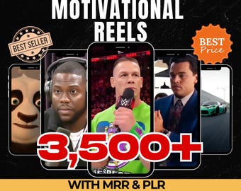 Paquete de Reels motivacionales: más de 3500 videos virales de Instagram, videos de TikTok, cortos de YouTube, paquete de Reels de inspiración empresarial de éxito, MRR/PLR.