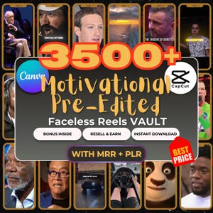 Mais de 3.500 vídeos motivacionais, clipes de vídeo pré-editados e sem rosto (download digital + licenças MRR e PLR)