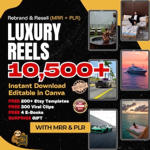 10,500+ Viral Luxury Lifestyle Videos, Reels, Cars , Yacht, Plane, Millionaire, TikTok, Instagram, YouTube Shorts, Faceless, Mrr & Plr