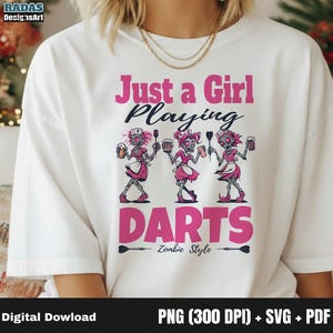 Woman Darts Logo Design: Funny Girl Desing ,  SVG, PNG, PDF (Digital Download)