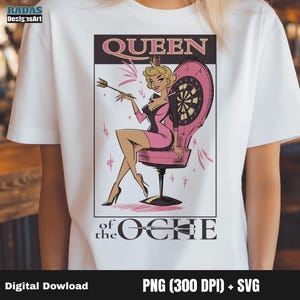 Woman Dart Logo SVG PNG – Retro Lady with Lipstick | Funny Queen Darts Design for T-Shirts & Cricut | Digital Download