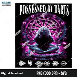 Woman Halloween Darts Design: SVG PNG PDF for T-Shirts, Cricut (Digital Download)