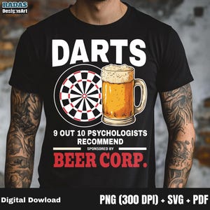 Funny Darts Logo Design: Skull Graphic - SVG, PNG, PDF (Digital Download)