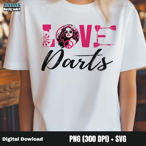 Woman Darts Logo design| PDF SVG PNG  | Love darts  Design for T-Shirts & Cricut | Digital Download
