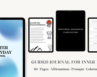 Gratitude Journal Prompts Printable, Mindfulness Journal Digital Download, Daily Self Reflection Mental Health