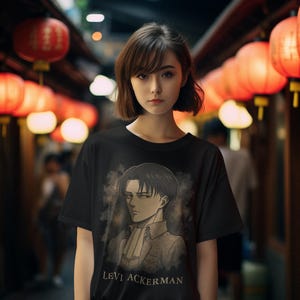 Levi Ackerman T-Shirt, Attack on Titan Anime T-Shirt, Handmade Unisex Shirt, Titan Shifter Gift, AOT Manga, Merch for Him and Her
