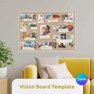 Vision Board Canva Free Template für Paar/Familie | Bearbeitbare digitale Traumkarte
