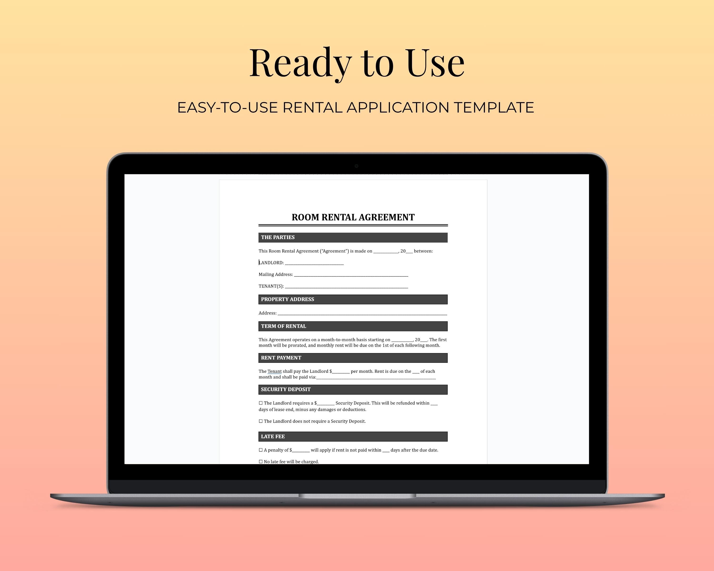 Room Available For Rent Template.pdf Printable Room Rental Agreement Template | Editable Room Tenancy ...