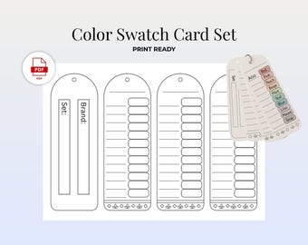 Blank Marker Swatch Card with Cover Page | Printable Color Chart Template PDF | DIY Marker, Paint & Watercolor Swatch Sheet