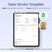 Tutor Invoice Template | Private Lessons | Google Sheets | Editable ...