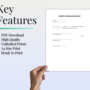 Notarization Template.pdf Notary Acknowledgement Form | Printable Notary Letter & Notarization ...