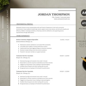 2 Page ATS Friendly Resume Template Word & Google Docs | Modern Professional CV | Editable Resume Download for Any Job