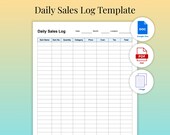 Daily Sales Log Template Editable & Printable | A4 Sales Tracker PDF + Google Doc | Retail Itemized Sales Sheet Download