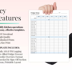 Fridge Temperature Log Sheet | Am/pm Weekly Fridge & Freezer Tracker ...