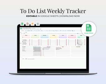 Modello di elenco di cose da fare digitale per Google Fogli / Monitoraggio delle attività giornaliere, settimanali, mensili e annuali / Elenco di controllo online / Caselle di controllo / Download immediato