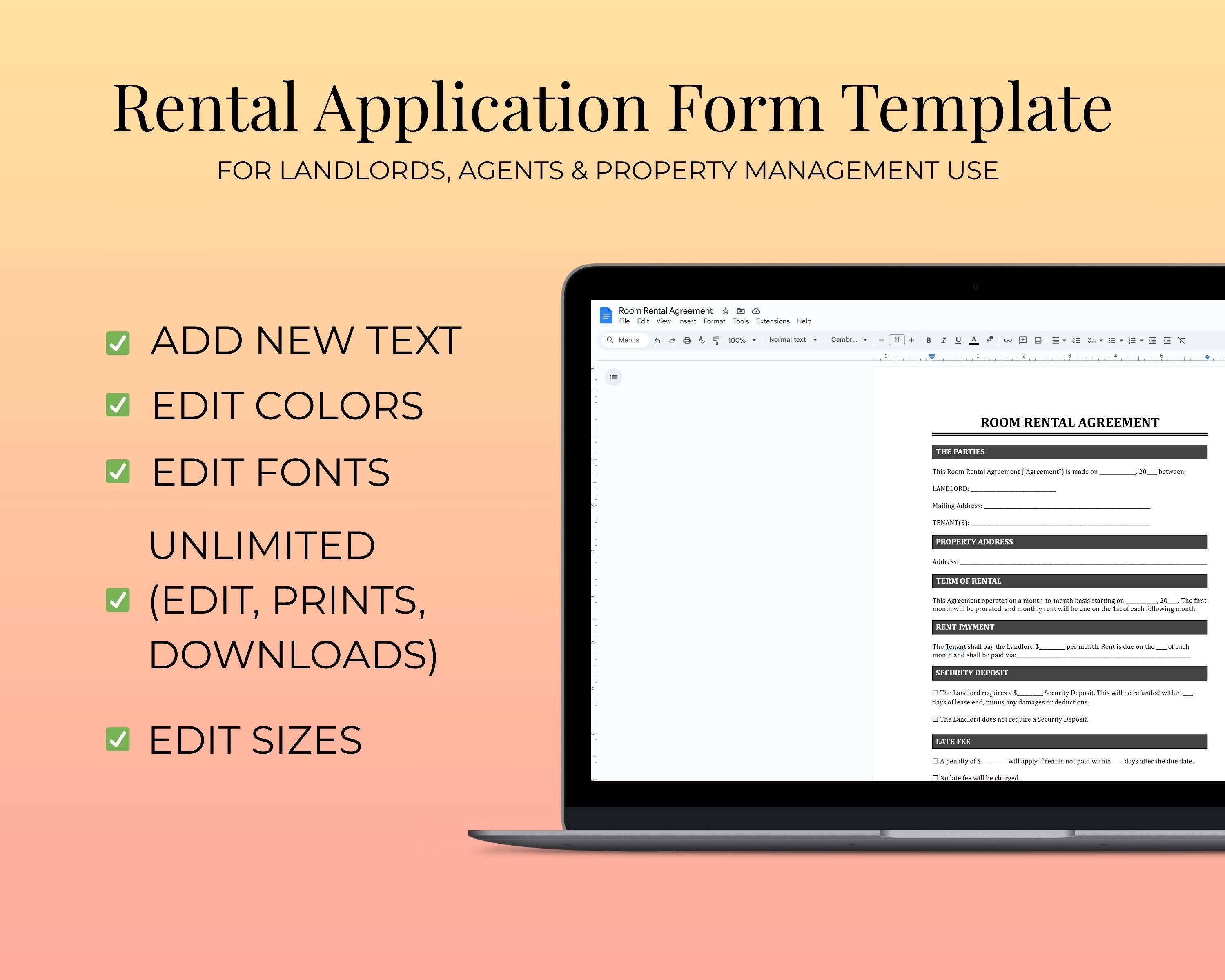 Room Available For Rent Template.pdf Printable Room Rental Agreement Template | Editable Room Tenancy ...