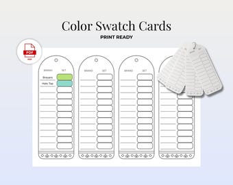 Blank Marker Swatch Cards Printable PDF | DIY Color Chart Template | Marker & Paint Swatch Sheet for Color Testing and Organization