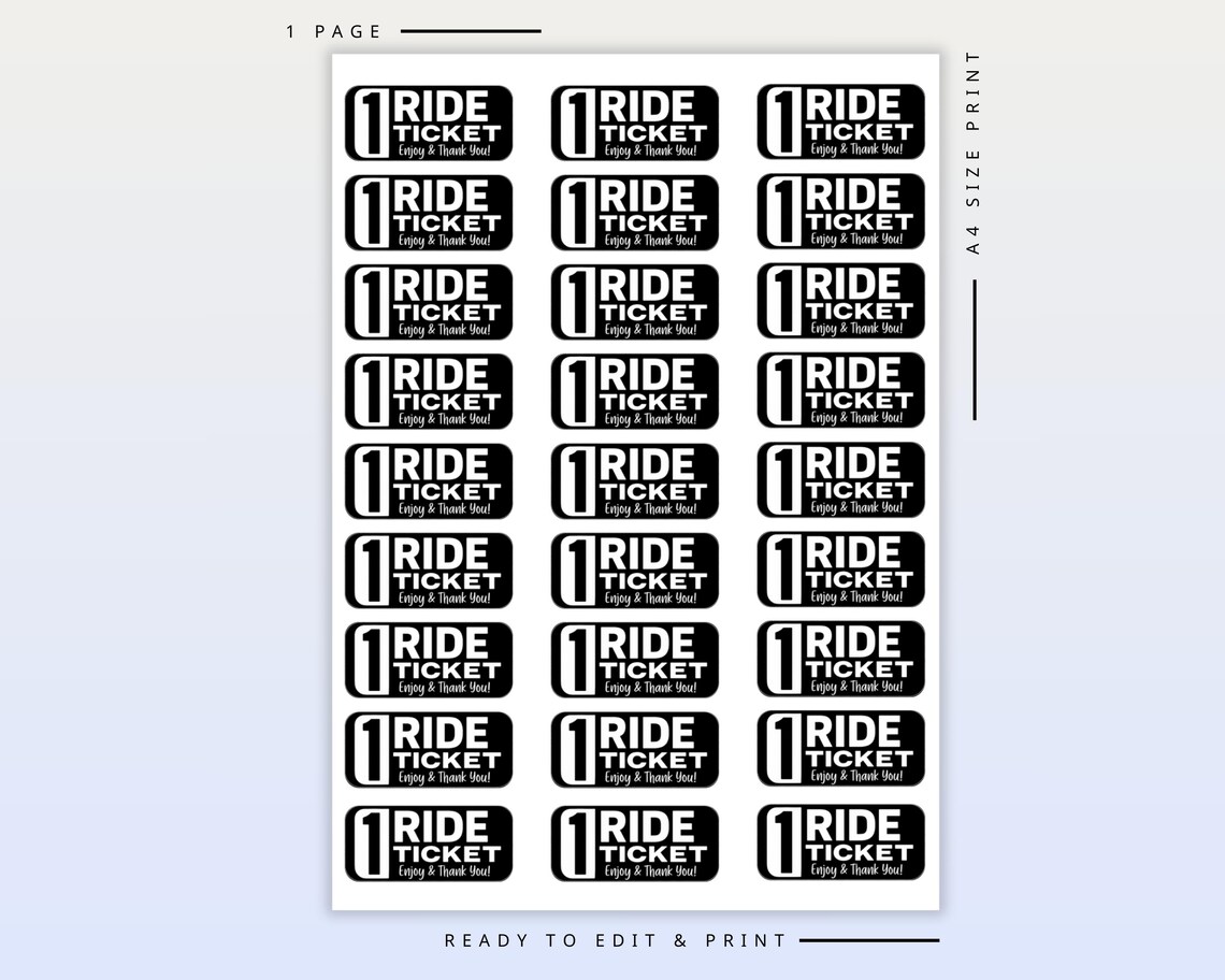 E Ticket Ride Sign Ride Tickets | Printable Carnival Voucher Template | Fair & Festival ...