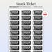 Snack Tickets | Printable Party Voucher Template | Event Snack Tokens ...