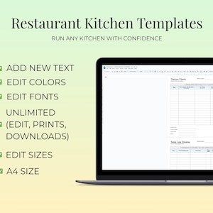 restaurant kitchen templates bundle, order and prep... Restaurant Kitchen Templates Bundle | Printable and Editable BOH Order ...