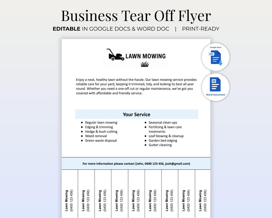 Editable Business Tear-off Flyer | Advertisement Flyer Template ...