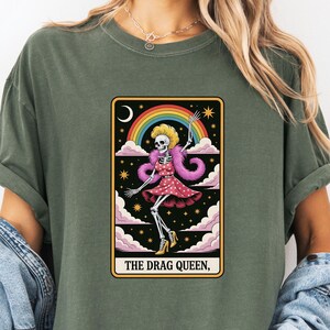 Comfort Colors Drag Queen Tarot Card Shirt, LGBTQ Pride Month Tshirt, Funny Gay Pride Tee, Pride Parade Queer Shirts, Gift for Pride