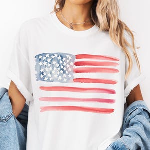 Retro America Shirt, American Flag, 4th Of July Shirt, Fourth Of July, Patriotic USA Gift, Women&#39;s Graphic Tee, Comfort Colors, USA Shirt