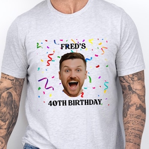 Custom Birthday Photo Name Shirt 2025, Birthday Face Name Tee, Funny Birthday Matching Shirts, Birthday Party Group Shirts for Friends