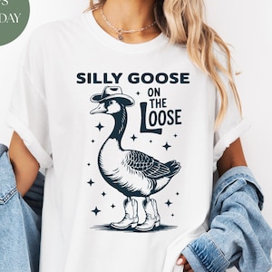 Retro Comfort Silly Goose Shirt, Silly Goose On The Loose, Funny Cowgirl Shirt, Funny Western Tee, Funny Graphic Tee, 90s Aesthetic Shirt