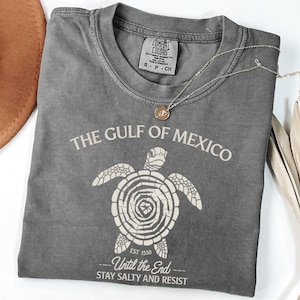 Gulf of Mexico Turtle Shirt, Stay Salty and Resist Tee, Gift for Mom, Birthday Gift, Gulf of Mexico Gift, Vacation Florida Beach T-shirt