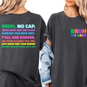 Bruh We Back to School T-shirt, Back to School Shirt for Teachers, Back to School Sweatshirt, Retro Style Funny Comeback Graphic Sweatshirt