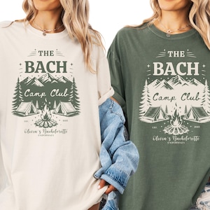 Vintage Camp Bachelorette Shirt, Custom Camping Bachelorette Shirts, Outdoor Mountain Bride Tee, Retro Lake Themed Bridal Party, Hiking Bach