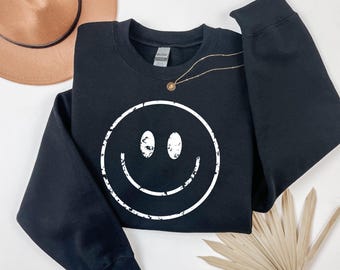 Beunruhigtes Lächeln-Gesicht-Sweatshirt: Unisex glücklicher Hoodie