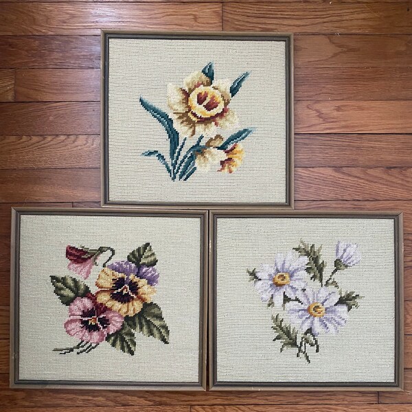 Floral Needlepoint Etsy