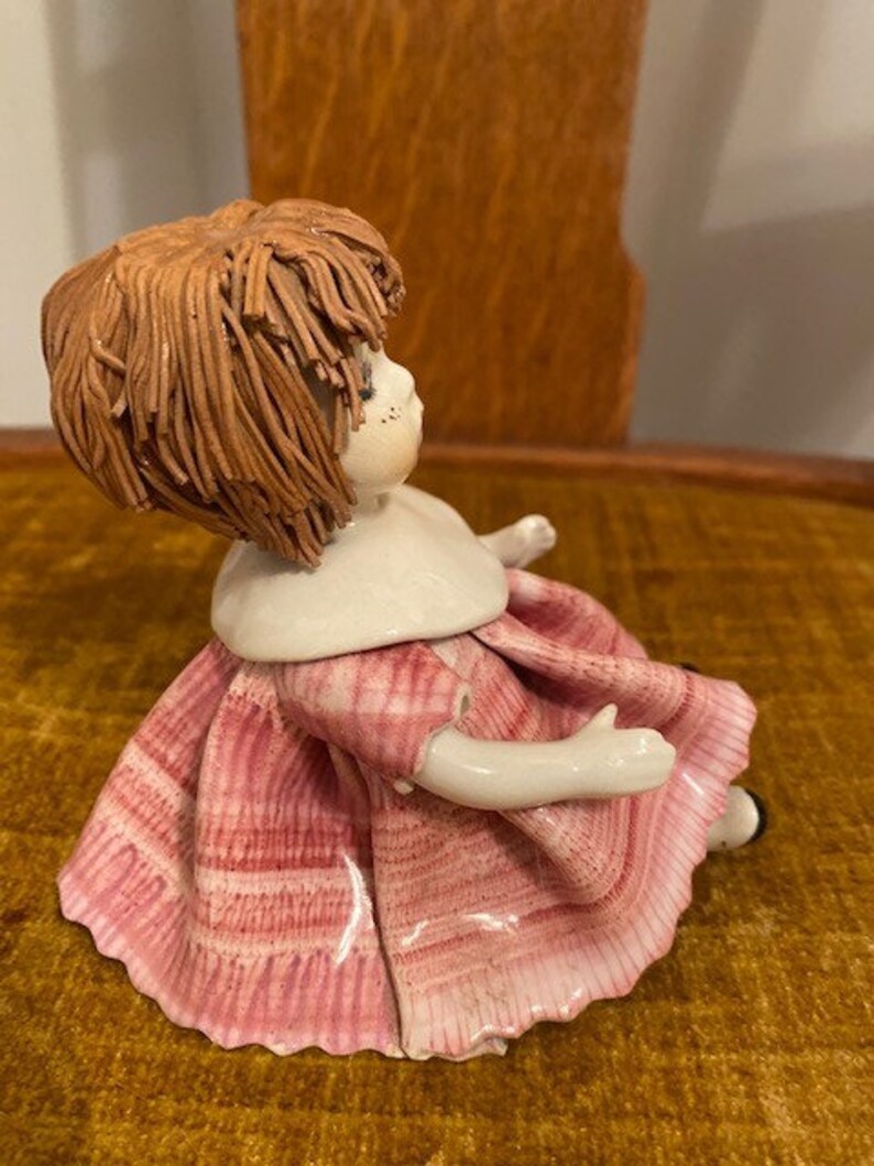 Vintage Signed Zampiva Porcelain Sitting Rag Doll Figurine Etsy