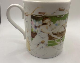 Royal Worchester 1992 "Sports & Pastimes" Mug, Tennis,  Made in England, Fine Bone China, Replacement mug