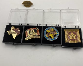 Houston Livestock Show & Rodeo Lapel Pins, Lot of 4, 2012, 2013, 2014, 2018