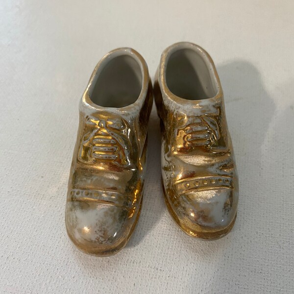 antique gold shoes