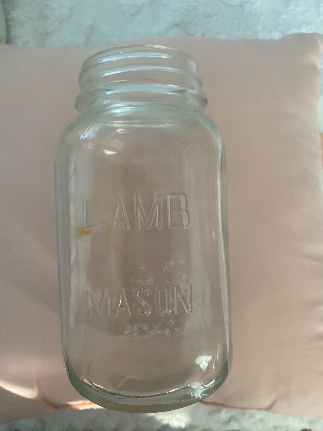 Vintage Lamb Mason Jar, Embossed, No Lid, Midcentury Etsy