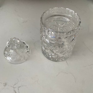 Vintage Cut Crystal Sugar Jam Cannister with Lid & Spoon Opening, Coffee Bar, Brunch, Jam Jar, Sugar Jar, Crystal