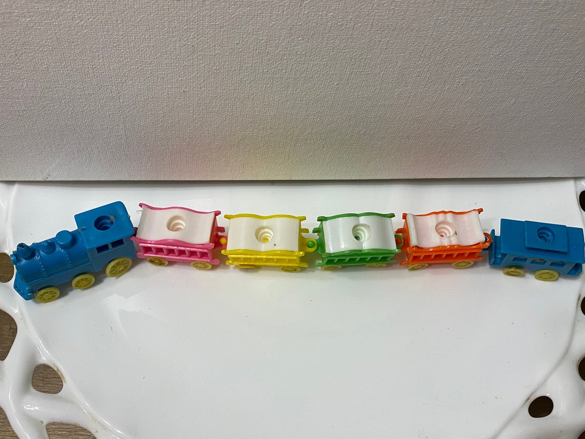 Vintage Circus Train Birthday Cake Candle Holders Six Pieces Etsy