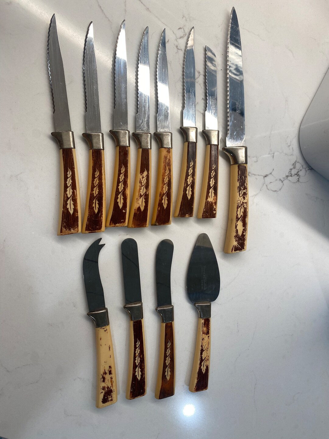 Vintage Regent Sheffield Steak Knives, Bread Knife, Hostess Set Cheese Servers Lot of 12 Etsy