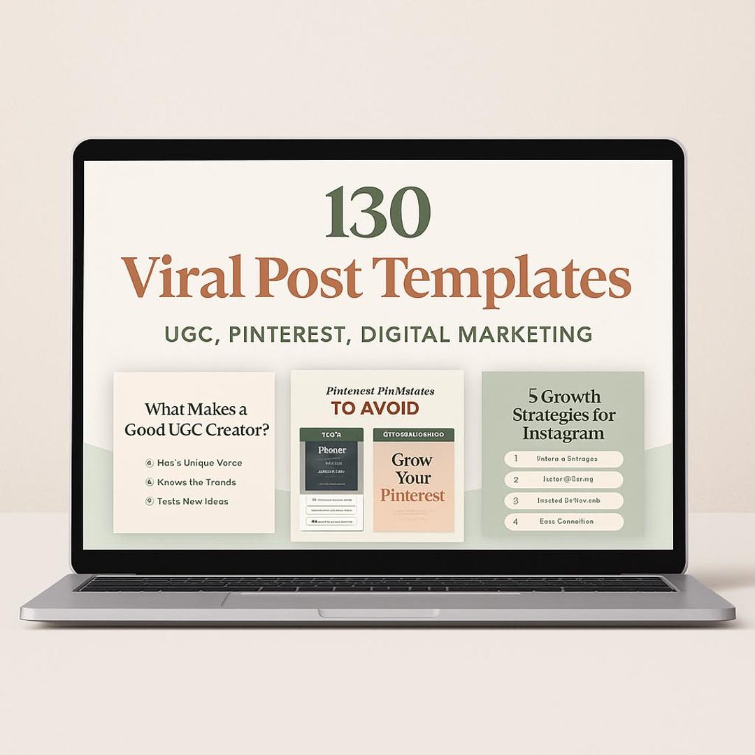 130 Viral Post Templates | UGC, Pinterest & Digital Marketing | Canva ...