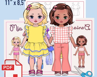 Printable Paper Dolls Set – Dress Up Activity for Girls (PDF)