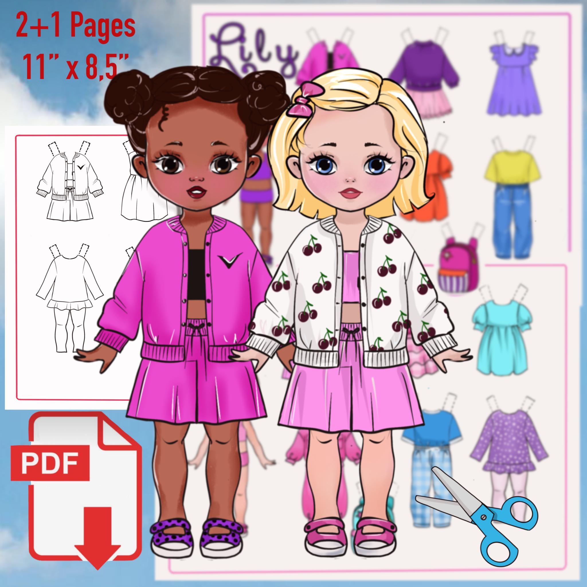 Modern Paper Dolls Printable – Dress up Doll With Clothes (PDF) - Etsy
