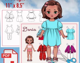 Printable Paper Doll Set – DIY Dress-Up Dolls (PDF Download)