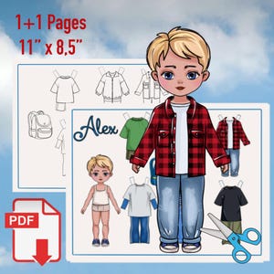 printable paper dolls- DIY dolls- dress up dolls- paper doll set- handmade dolls-modern dolls- cut out dolls- art dolls- paper doll pdf