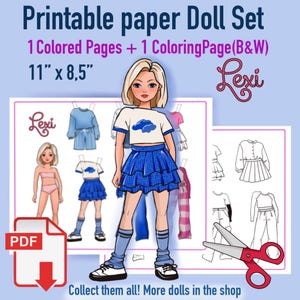 paper doll printable, paper doll clothes, DIY dolls, paper doll book,paper doll set, handmade dolls, cut out paper dolls, jointed paper doll