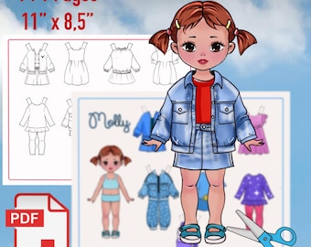Printable Paper Doll Set – Hand-Drawn DIY Dolls (PDF)